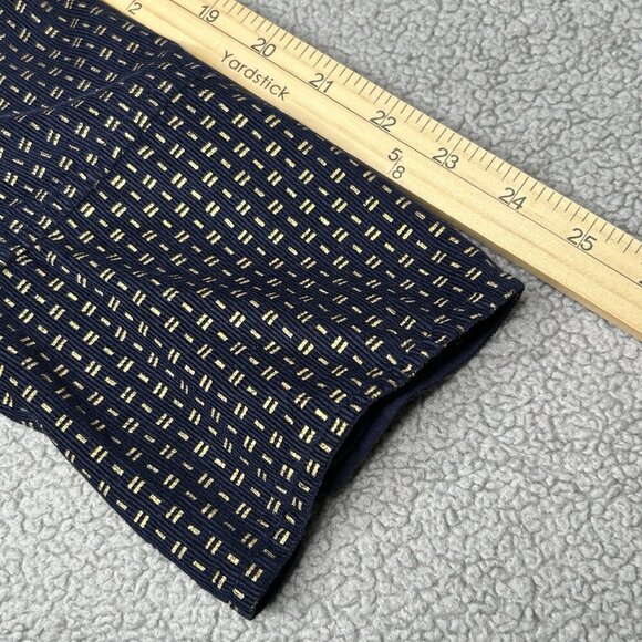 Sundance Corduroy Blazer Medium Cargo Pockets Navy Gold Metallic Pinwale Tie - Picture 9 of 11